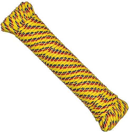 Steadmax multicolor 1/4 polegada corda poli, corda de varal, diamante trançado para o ar livre, caminhada, camping,