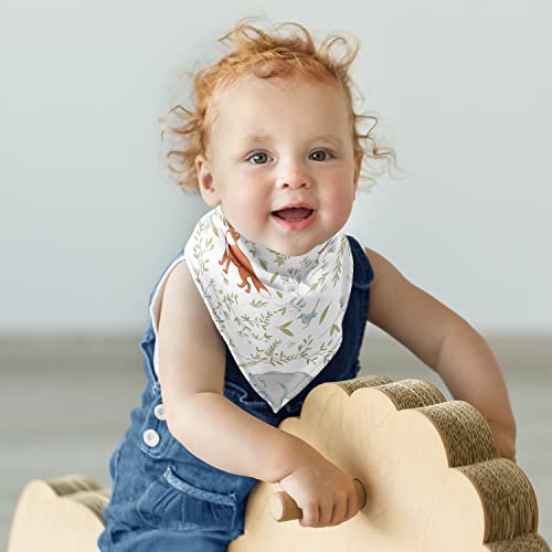 Doce jojo projeta floresta animal toile menino menina bebê baby bandana babador recém -nascido alimentando baba azul cinza