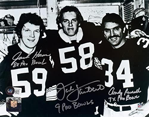 Jack Lambert Jack Ham Andy Russell assinou Steelers 8x10 B/W Photo W/PB -BAW Holo - Fotos autografadas da NFL