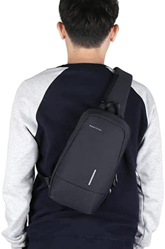 Saco de Sling de Kingsons para homens pequenos ombros com porta de carregamento USB para viajar Saco de Crossbdoy Saco Crossbdoy
