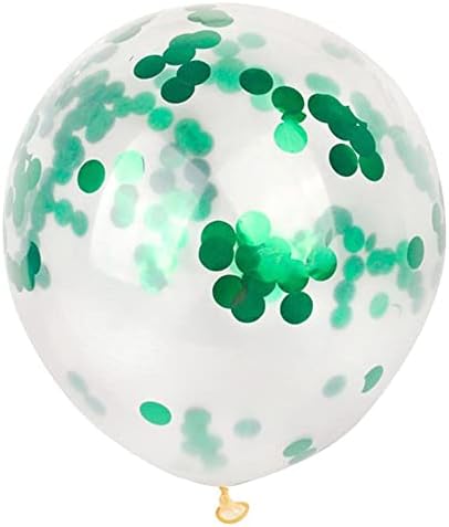 10pcs 12 polegadas Confetes Balões de confetes Green Circles Confetti preenchidos com balões de látex claros para decorações de festas de aniversário de casamento criativas e requintadas de trabalho