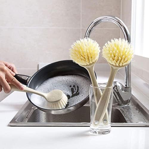 Suprimentos de limpeza de Aartex, escova de limpeza prática utensílios de cozinha de escova de prato de prato longo pode ser pendurado escova de esfoliação para lanchonetes de panela limpos