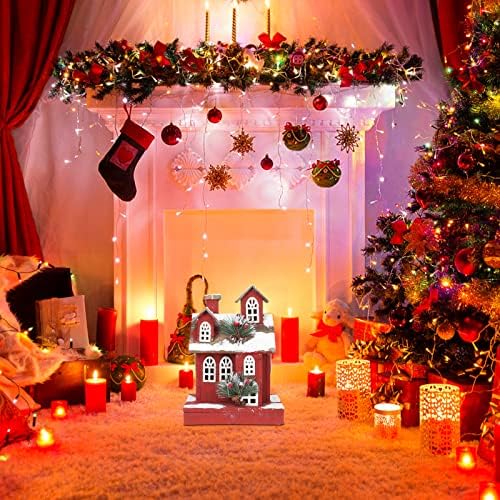 Luozzy Christmas Luminous House Cabine de madeira Decorações de casa de natal