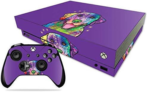 MightySkins Skin Compatível com Microsoft Xbox One X - Golden Retriever Rainbow | Tampa protetora, durável e exclusiva do encomendamento de vinil | Fácil de aplicar, remover e alterar estilos | Feito nos Estados Unidos