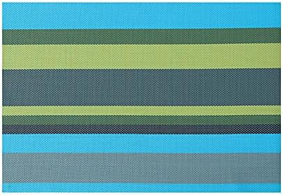 Pengcen Placemats retangulares Conjunto de 8, Placemats de PVC Fabric Placemats, padrão verde, verde claro e cinza, decore