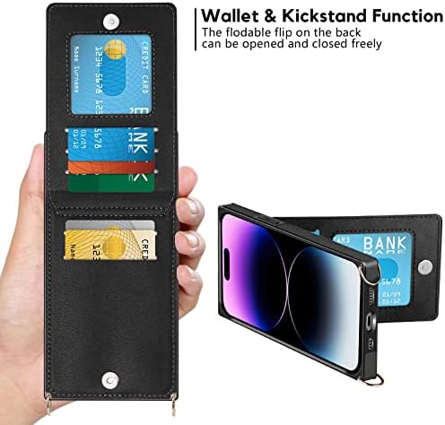 Vofolen para iPhone 14 Pro Max Case Cartão de carteira CARACHER PU PU Flip