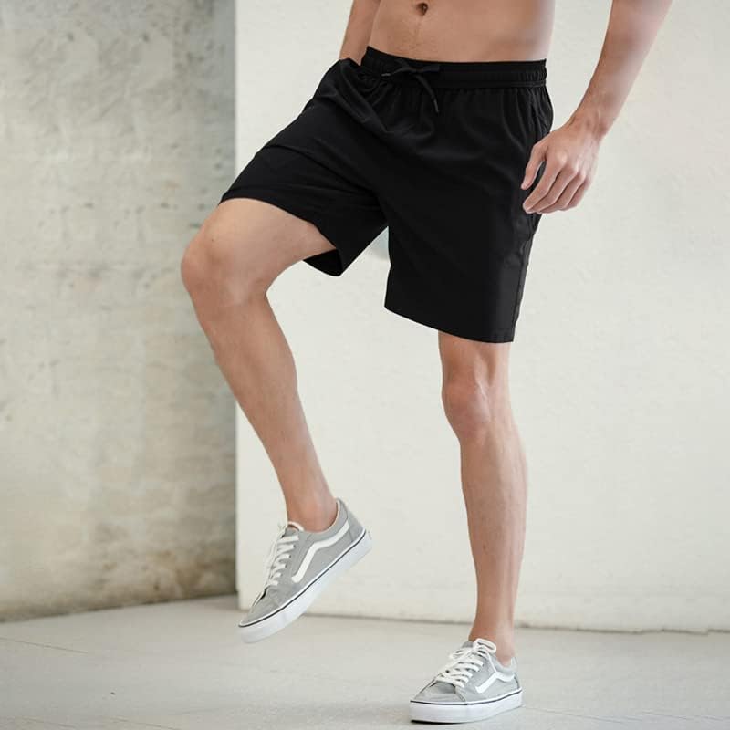 Shorts de 5 de 5 de Girola com zíper de malha de malha de bolso rápido seco rápido para treino atlético ginásio esportivo casual