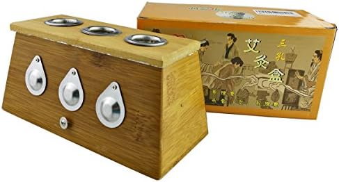 Winterworm® Bamboo Caixa de cura de três orifícios para terapia de medicina de moxabusção moxa