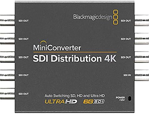 Blackmagic Design Mini Converter SDI Distribuição 4K, Link único SD/HD/3G/6G6G-SDI Entrada, saídas reclockadas, detecção automática