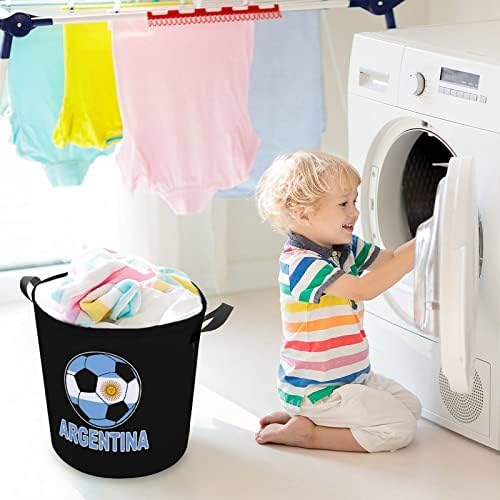 Argentina futebol lavanderia lavanderia cesto de lavanderia com alças de lavagem Bin Saco de roupas sujas para o dormitório da faculdade,