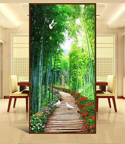 Instarry 5d diamante diy pintura de tamanho grande florestas de bambu bordados imagens de parede de arte 39.4x19,7 polegadas