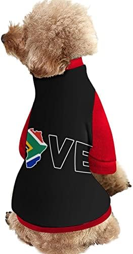 FunnyStar Love Africa do Sul Print Pet Sweatshirt com macacão de alma de lã para cães gato com design