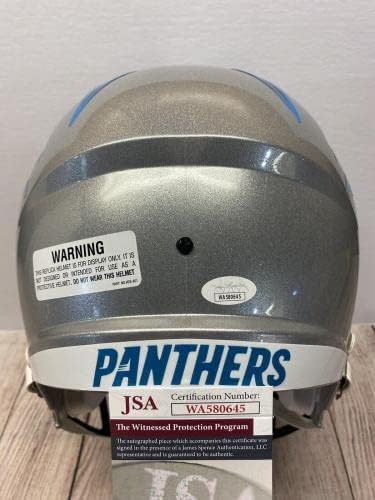 Carolina Panthers Brian Burns assinou a réplica de velocidade FullSize Helmet3 JSA CoA! - Capacetes NFL autografados