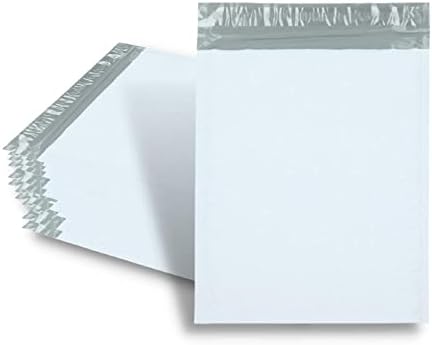 PSBM Bubble Poly Mailers, 4x8 polegadas, 9000 pacote, envelope de remessa acolchoada Mailers, branco/cinza, selo próprio e