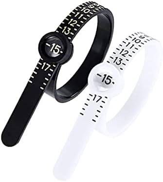 Ferramenta de medição do Sizer de anel Mmdoco, tamanho de medição de tamanho reutilizável nos EUA com um copo de lupa, correia da ferramenta de medição para medir anéis de casamento anéis de proposta