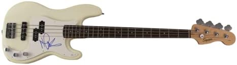 Michael Anthony assinou autógrafo em tamanho branco Fender White Bass Guitar com James Spence JSA Autenticação - Van Halen com