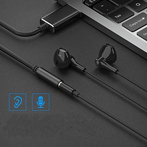 Adaptador de áudio de fone de ouvido USB a 3,5 mm, suporte USB para TRRS 4-POLE 3.5 AUX PORT HONEW