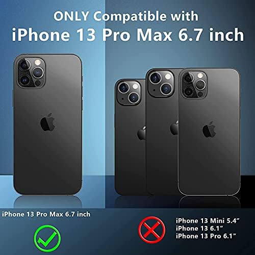 Caixa de kickstand compatível com iPhone 13 Pro Max, OHCOLDA STAND CASE Phone Strap vertical e horizontal Caixa de couro protetora