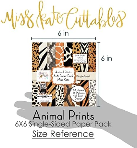 Pacote de papel padrão de 6x6 - Impressões de animais - Para um álbum de recortes de scrapbook de zoológico, a coleção