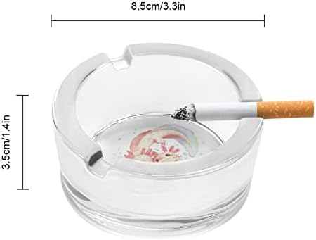 Adorável Axolotl Glass Ashtray para cigarros redondo bandejas de cinzas para escritório em casa e restaurantes
