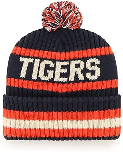 '47 Detroit Tigers Mens Womens Cooperstown Bering Mangue Knit Fit Fit Navy Team Color Logo Beanie