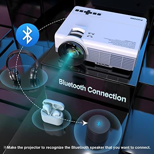 Projetor com Wi -Fi e Bluetooth, 5G Wi -Fi nativo 1080p 10000l 4K Suportado, projetor portátil Fudoni portátil com tela para