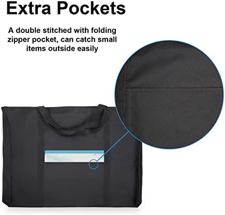 Jjring Dacron Light Woight Art Portfolio Bag, 18 polegadas por 24 polegadas, estojo de armazenamento preto portador para pôster,