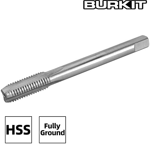 Burkit 2pcs M8 x 0,5 Treque de toque direito da mão, HSS M8 x 0,5 Máquina de mochila reta