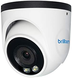 Câmera de segurança Brillcam 5MP, Starlight 24/7 cor em tempo integral, câmera Poe interna, lente de 4 mm, câmera IP de cúpula, cartão SD de 128 GB, slot de microfone/sd embutido, detecção humana/movimento
