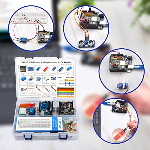 Osoyoo Wi -Fi Internet of Things Learning Kit para Arduino | Inclua ESP8266 Wi -Fi SHUED | Codificação mecânica de bricolage