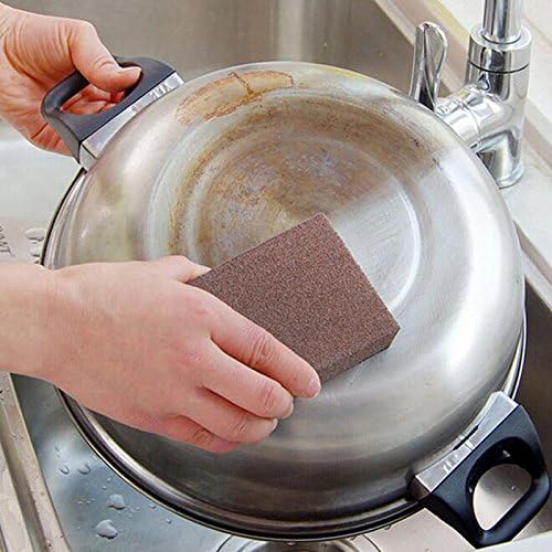 1 PC Borro de esponja Carborundum Removendo o pincel de limpeza de ferrugem Descaling Emery Limpo Rub para Cooktop Pot Kitchen Ferramentas de limpeza