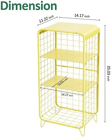 Mesa lateral de metal Apexchaser, mesa final de estilo moderno de 4 camadas com prateleira de armazenamento, mesa lateral