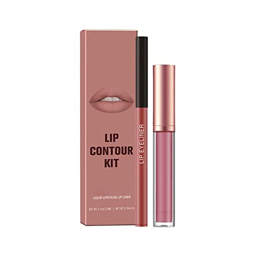 Lip Gloss Compatível com Máquina 1+1 Mattes Lipstick Lipliner Definir um passo de maquiagem labial Conjunto de veludo