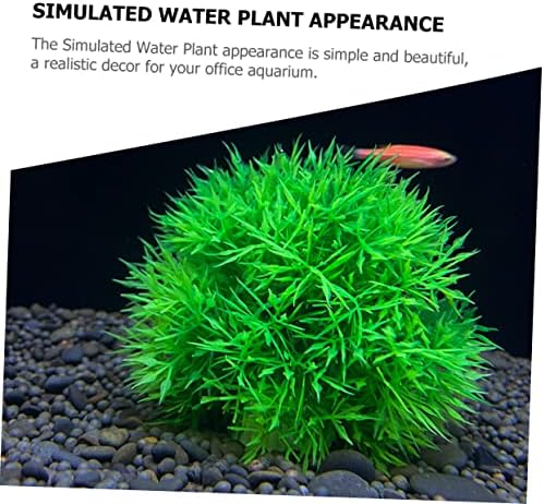 Patkaw 10 PCS Plantas de água verde de aquário de aquário de bola artificial de grama