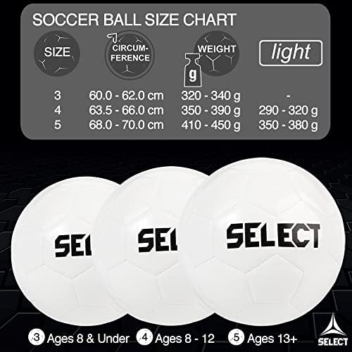 Selecione Viking DB v22 Bola de futebol, pacote de equipes de 6 bolas, branco/vermelho/verde, tamanho 5