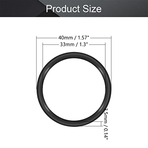 OTHMRO 10PCS Nitrile Ring Rings, arame de 3,5 mm Dia 125mm od métrica de vedação NBR arruelas de borracha para vedação
