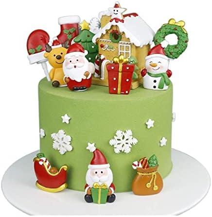 Decorações de Natal Papai Noel Ornamento Decoração Acessórios para Cake Acessórios Resina Ornamento de Natal