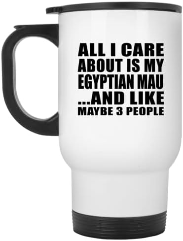 Projeta tudo o que me preocupo é meu mau egípcio, caneca de viagem branca de 14 onças de aço inoxidável, copo isolado, presentes