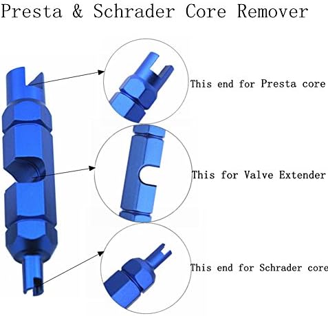 20 peças Presta Válvula Core de 4 peças Alloa PRESTA Caps de válvula com ferramenta de removedor de núcleo da válvula