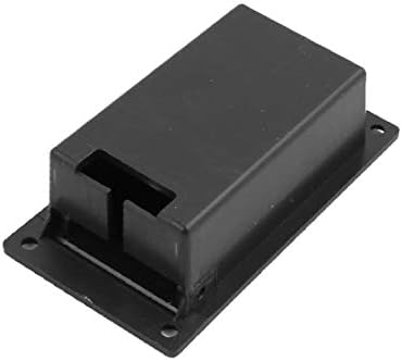 X-Dree Black Plástico 2 fios 9V Caixa de caixa do suporte da bateria W Cap (Caja de Soporte de Batería de Plástico