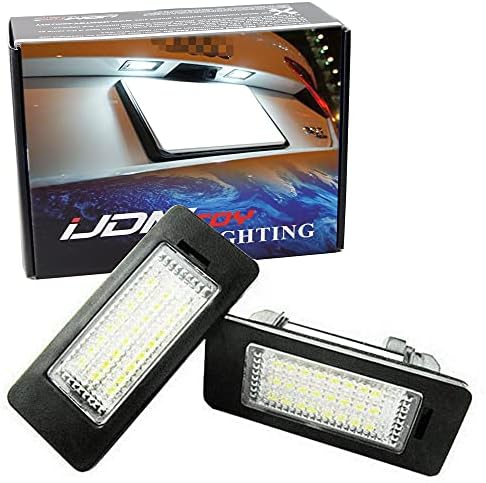 ijdmtoy OEM-FIT 3W Kit de luz de placa LED completa compatível com Volkswagen: Jetta Passat Touareg, Audi: A1 A6 A7 Q5 TT,