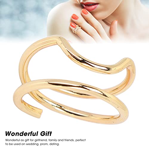 Anel de unhas femininas, anel de unha decorativo anéis de jóias anel de unhas Anel de arte usando acessórios de unhas, anéis de capa de cobre eletroplatados para uso diário