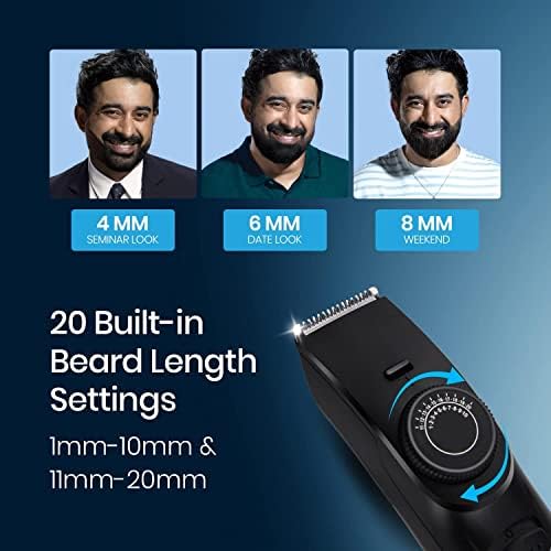 Bombay Shaving Company Men, carregamento rápido USB 2x, garantia de 2 anos, tempo de execução de 80 minutos, aparador de