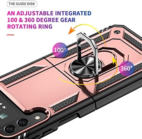 Banyakong para a caixa Samsung Z Flip4 5G, com protetor de tela, 360 ° Stand giration Grade Militar