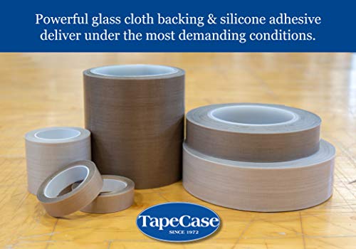 Taquecase 134-5 Ptfe Tan Abrasão resistente a fibra de vidro de fibra de vidro, adesivo de silicone, grau industrial - 32 Largura,