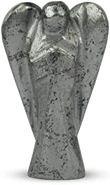 Estatuetas de anjo selenita Conjunto, estátua do anjo da guarda esculpida por amor, paz, cura
