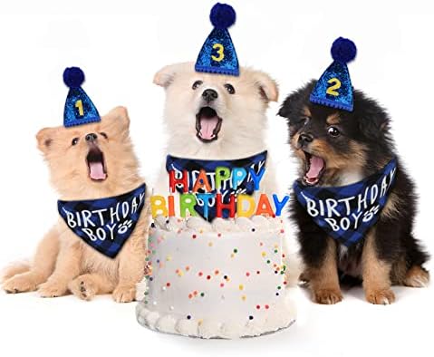 Bahaby Dog Birthday Party Supplies, aniversário de menino cachorro bandana cachorro filho