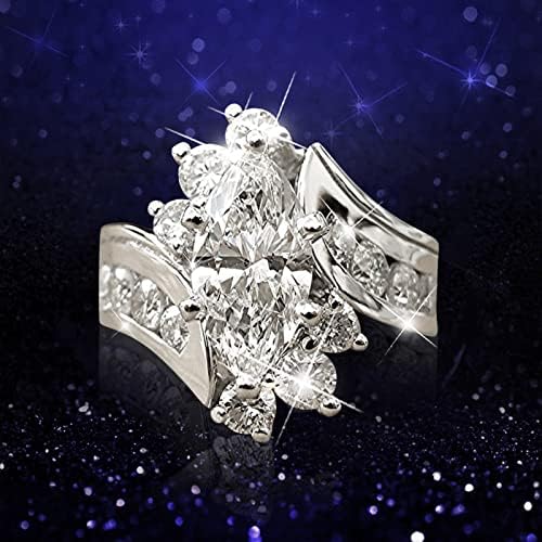 Mulheres lindas diamantes irregulares grudos de ringsilver anéis de zircônia jóias de noivado de casamento 6 10