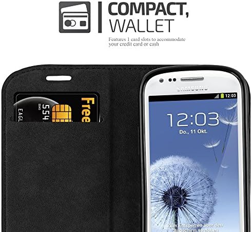 Caso Cadorabo Book Compatível com o Mini Samsung Galaxy S3 em turquesa de gasolina - com fechamento magnético, função de suporte e