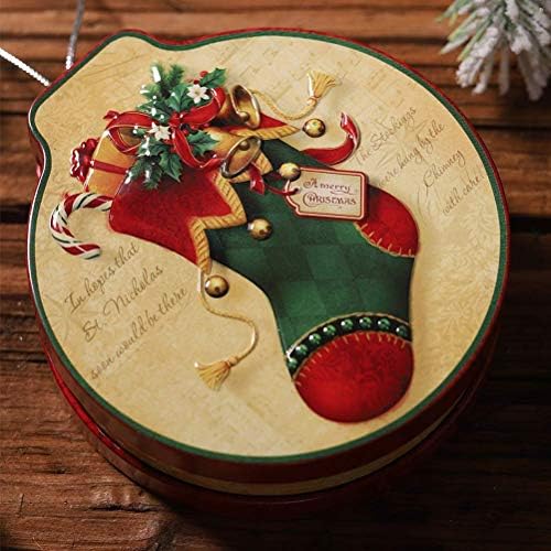 Freci Christmas tem tema de latas vazias caixa de doces Candy Cookie Gift Storage Bolêner Decorativa para festa de Natal - Meia